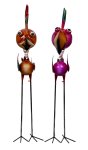 Metall Vögel XL orange & violett h=129cm
