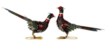Metal pheasant h=28+37cm w=58+59cm asst.