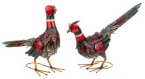 Metal pheasant h=28+37cm w=58+59cm asst.