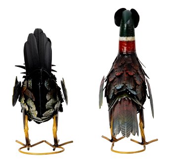 Metal pheasant h=28+37cm w=58+59cm asst.