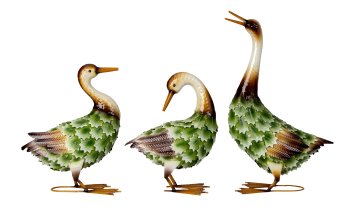 Metal duck with leaf finish standing