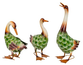Metal duck with leaf finish standing