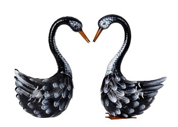 Metal swan h=41cm w=31cm asst.