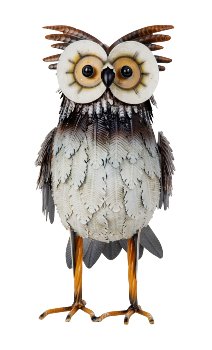 Metal owl standing h=35cm w=30cm
