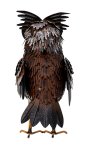 Metal owl standing h=35cm w=30cm