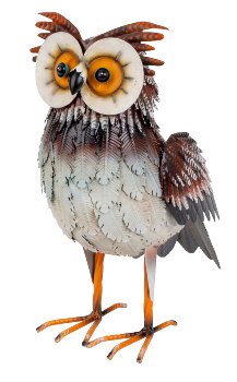 Metal owl standing h=35cm w=30cm