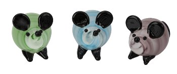 Glass mouses w=3,5cm asst.