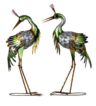 Metal african crowned crane standing