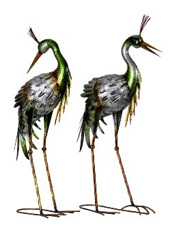 Metal african crowned crane standing