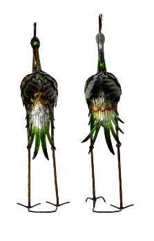Metal african crowned crane standing