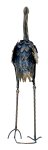 Metal flamingo standing blue/golden