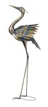 Metall Reiher stehend blau/golden
