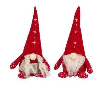 Felt Gnome red standing h=21cm asst.