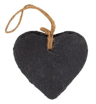 Slate-Plate heart shape 8x8cm,