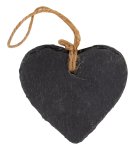 Slate-Plate heart shape 8x8cm,