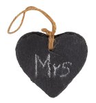 Slate-Plate heart shape 8x8cm,