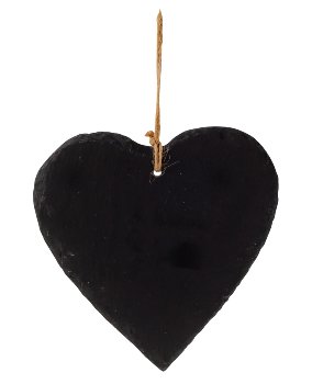 Slate-Plate heart shape 16x16cm,