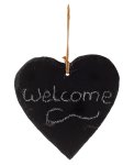 Slate-Plate heart shape 16x16cm,