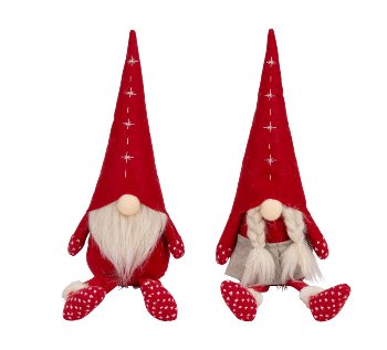 Felt Gnome red with soft legs h=45cm