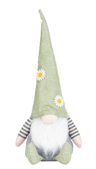 Fabric gnome with light green hat and