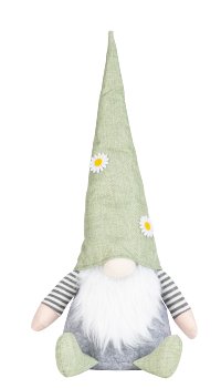 Fabric gnome with light green hat and