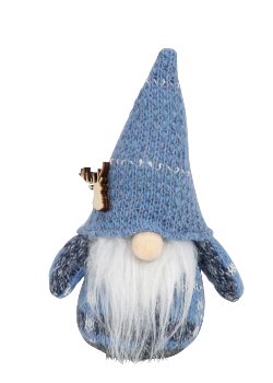 Felt Gnome blue standing h=16cm