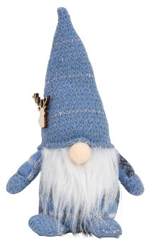 Felt Gnome blue standing h=27cm