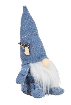 Felt Gnome blue standing h=27cm