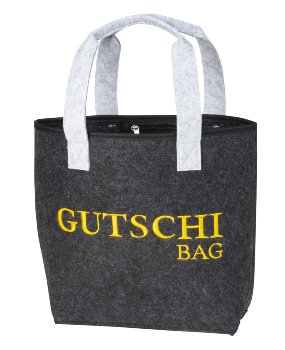 Felt bag w.inner bag and stick "Gutschi