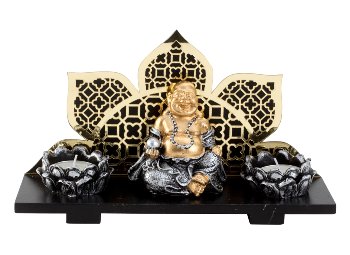 Tealightholder set with buddha