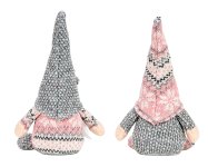 Felt Gnome standing grey/rose h=21cm