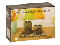 Teelichthalter-Set m.Deko-Steinen