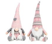 Felt Gnome standing grey/rose h=42+44cm