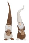 Felt Gnome standing brown/cream with