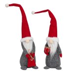 Felt Gnome standing red/grey with