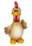Funny rooster with bigger eyes standing