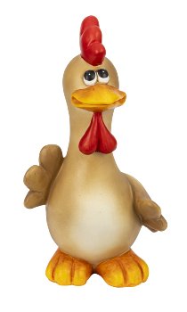 Funny rooster with bigger eyes standing