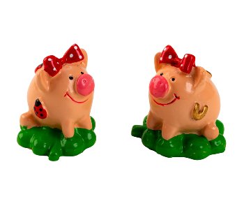 Lucky pigs on lucky leaf h=3,5cm w=2,5cm