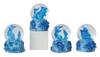 snowglobe dolphin h=14cm w=10cm asst.