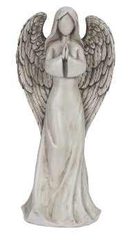 Angel without face standing in grey