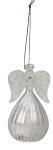 Glass angel with feather inside h=10cm