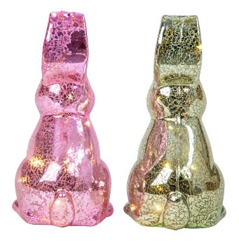 Glass rabbits with LED light inside