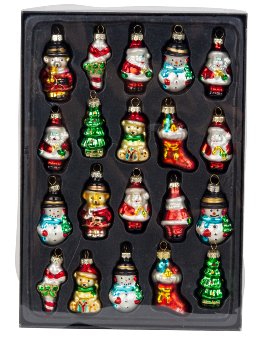 Winter xmas tree hangers h=5cm asst.,