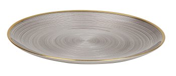Glass plate grey with golden edges
