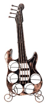 Metal bottle rack bronze in guitar shape