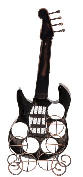 Metal bottle rack bronze in guitar shape