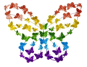 Colorful butterfly made of metal for