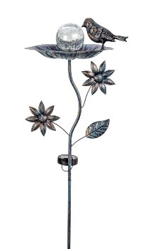 Solar lamp with bird as garden stick