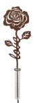 Metal rose rust with raingauge on stick