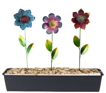 Metall-Blumen mit Solar-Licht als